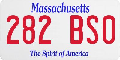 MA license plate 282BS0