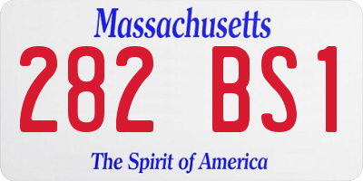 MA license plate 282BS1
