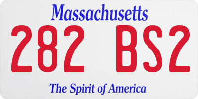 MA license plate 282BS2