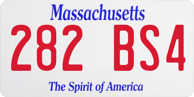 MA license plate 282BS4
