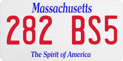 MA license plate 282BS5