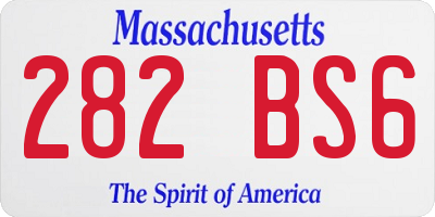 MA license plate 282BS6