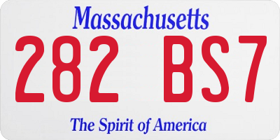 MA license plate 282BS7