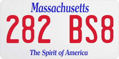 MA license plate 282BS8