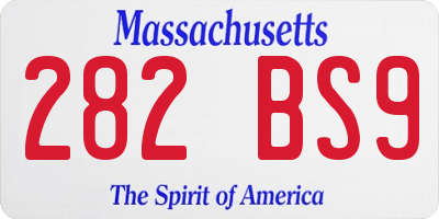 MA license plate 282BS9