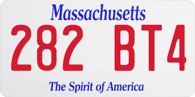 MA license plate 282BT4