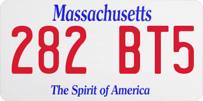 MA license plate 282BT5
