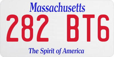 MA license plate 282BT6