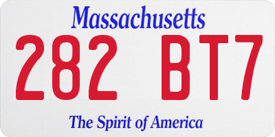 MA license plate 282BT7