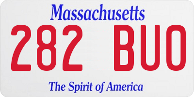 MA license plate 282BU0
