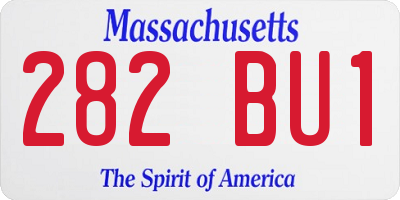 MA license plate 282BU1