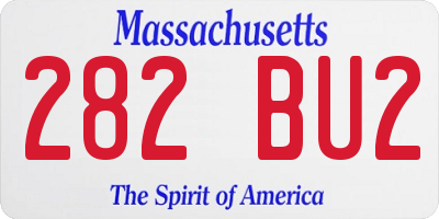 MA license plate 282BU2