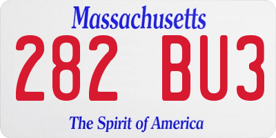 MA license plate 282BU3