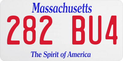 MA license plate 282BU4