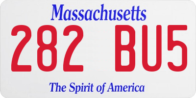 MA license plate 282BU5