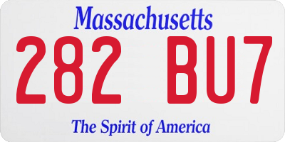 MA license plate 282BU7