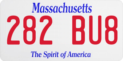 MA license plate 282BU8