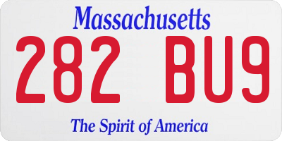 MA license plate 282BU9