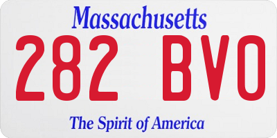 MA license plate 282BV0