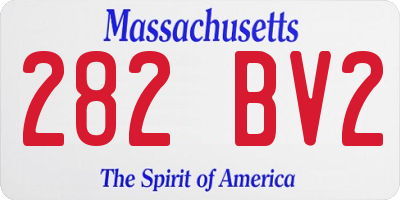 MA license plate 282BV2