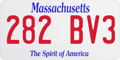 MA license plate 282BV3