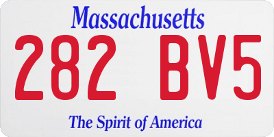 MA license plate 282BV5