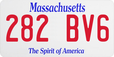 MA license plate 282BV6