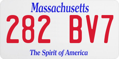 MA license plate 282BV7