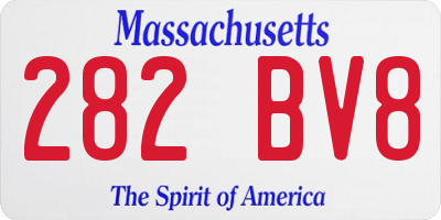 MA license plate 282BV8