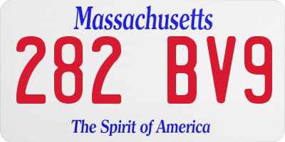 MA license plate 282BV9