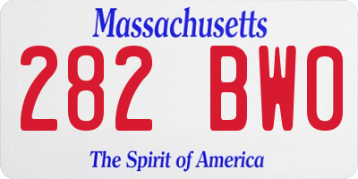 MA license plate 282BW0
