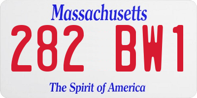 MA license plate 282BW1