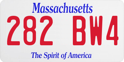 MA license plate 282BW4