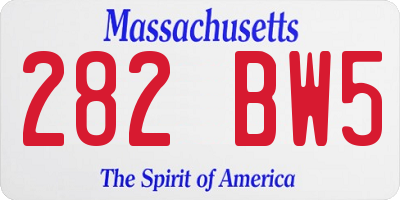 MA license plate 282BW5