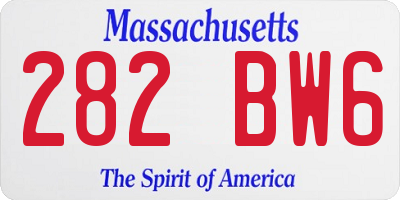MA license plate 282BW6
