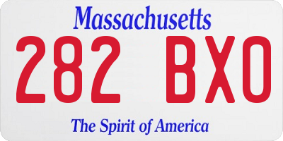 MA license plate 282BX0
