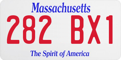 MA license plate 282BX1