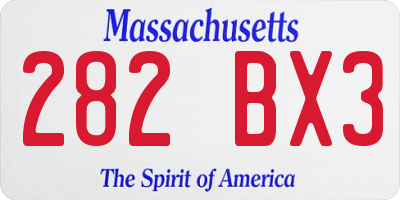 MA license plate 282BX3