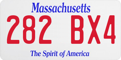 MA license plate 282BX4