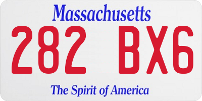 MA license plate 282BX6