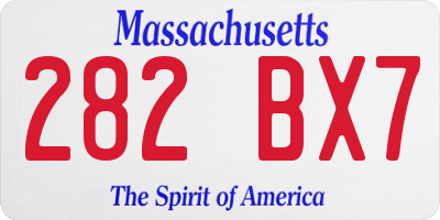 MA license plate 282BX7