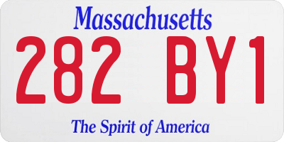 MA license plate 282BY1