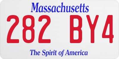 MA license plate 282BY4