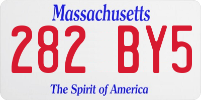 MA license plate 282BY5