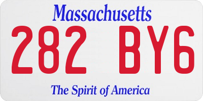 MA license plate 282BY6