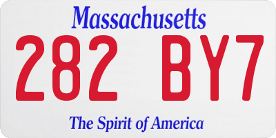 MA license plate 282BY7