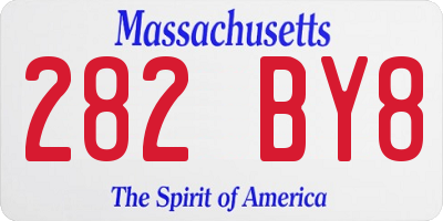 MA license plate 282BY8