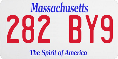 MA license plate 282BY9