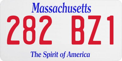 MA license plate 282BZ1