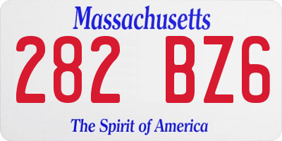 MA license plate 282BZ6